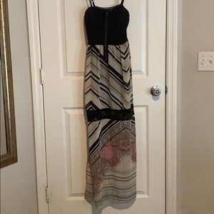 Black/floral maxi dress